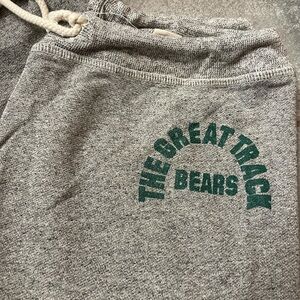 THE GREAT. Gray Joggers with Green Print